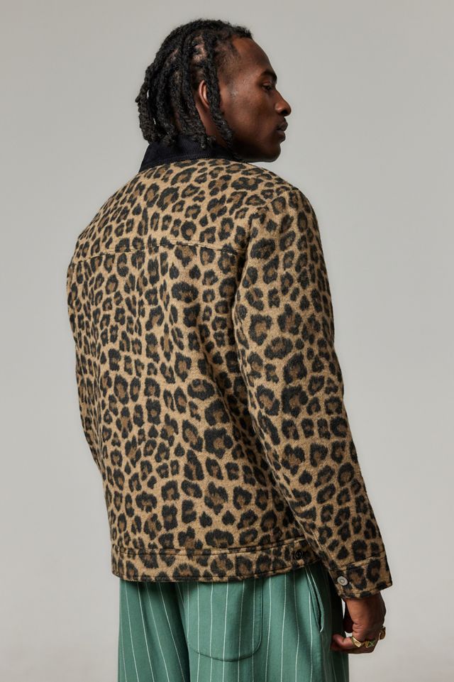 BDG Veste de travailleur zippée à imprimé léopard Alba #3