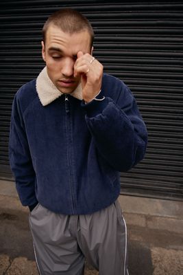 BDG Navy Corduroy Aviator Jacket