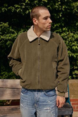 BDG Green Corduroy Aviator Jacket