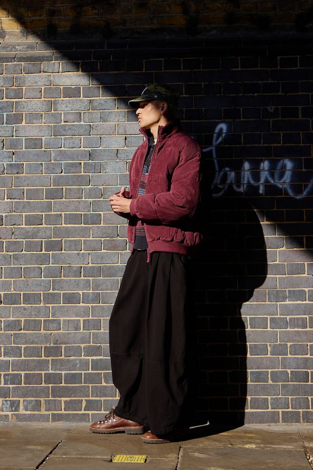 BDG Burgunderrote Cord-Daunenjacke #1