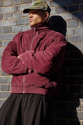 BDG Burgundy Corduroy Puffer Jacket