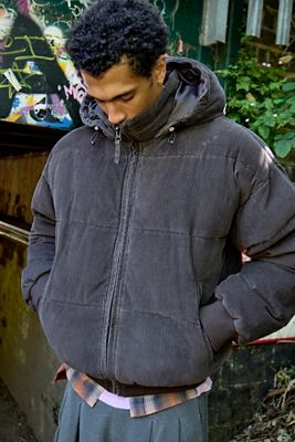 BDG Roy Hooded Corduroy Puffer Jacket
