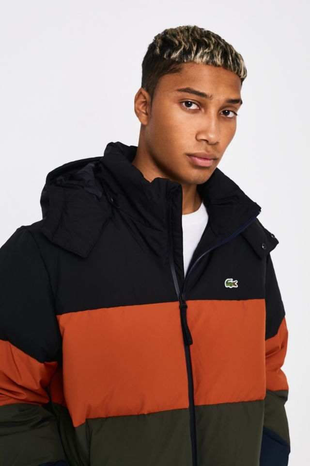 Lacoste sport colour 2025 block puffer jacket