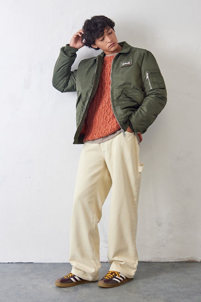 Schott NYC Khaki CWU Bomber Jacket #1