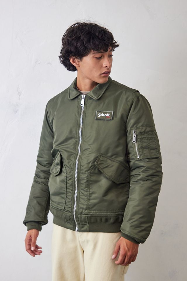 Schott NYC Khaki CWU Bomber Jacket #3