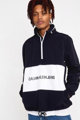 Calvin Klein Jeans Institutional Logo Black Popover Jacket Urban Outfitters UK