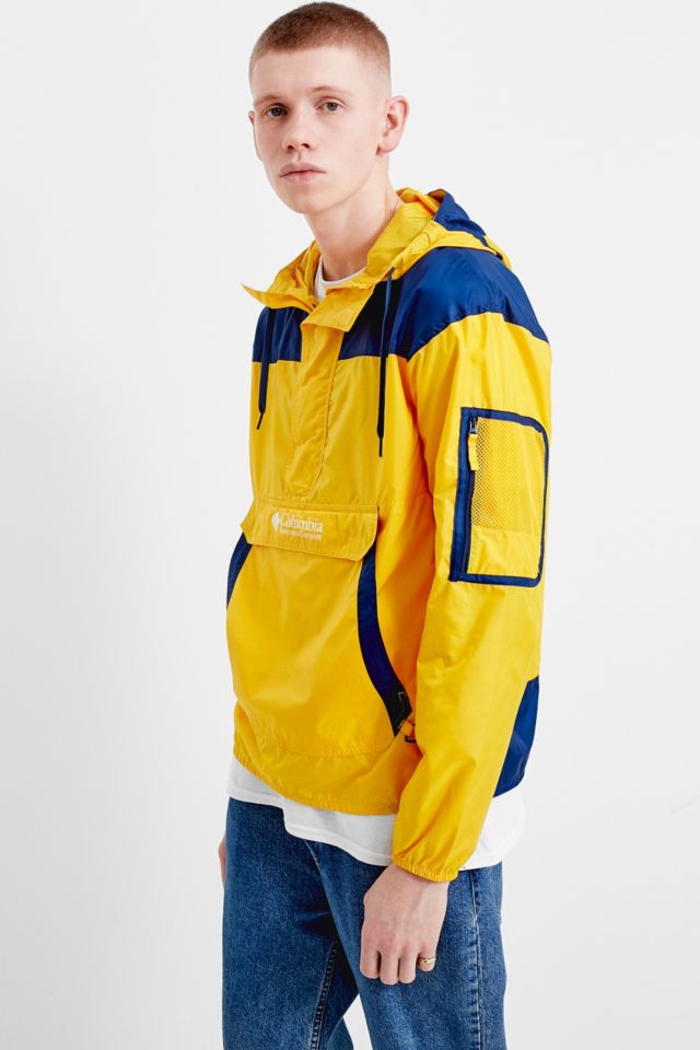 Blue and yellow columbia jacket sale