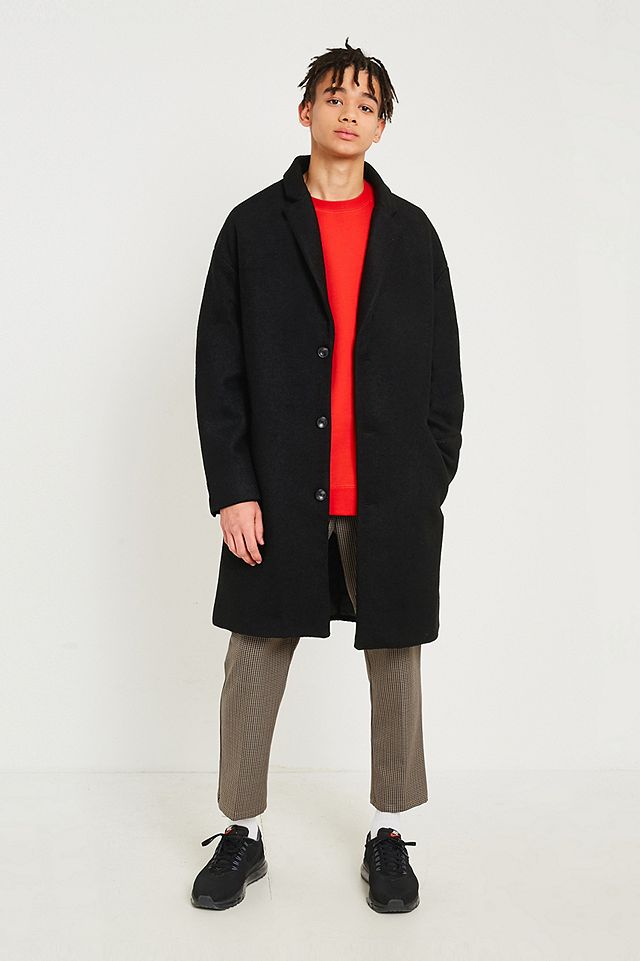 Loom Boucle Black Oversized Duster Jacket | Urban Outfitters UK