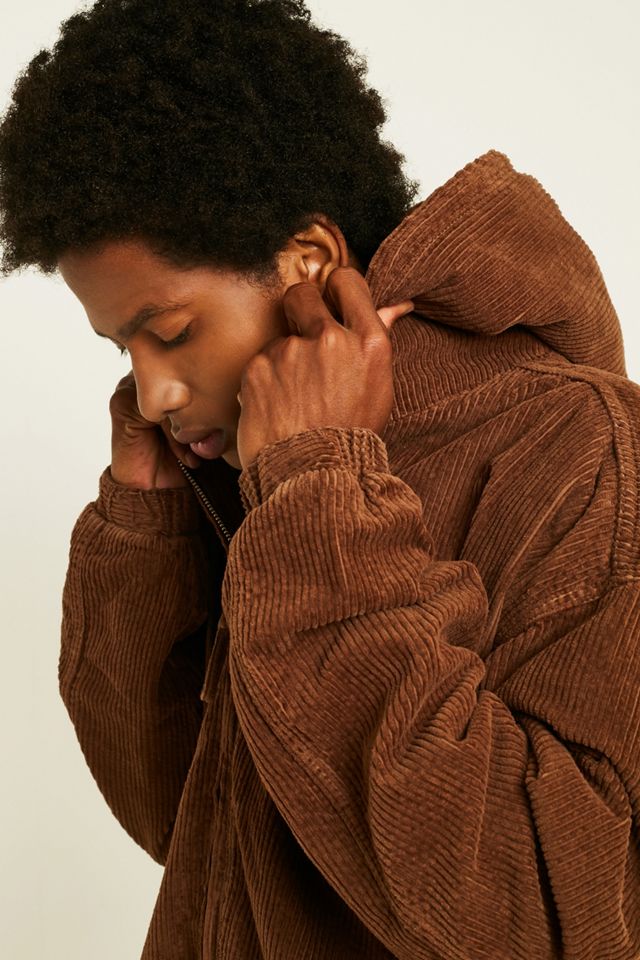 BDG Brown Corduroy Hooded Worker Jacket #1