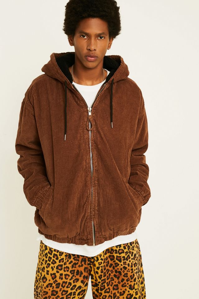 BDG Brown Corduroy Hooded Worker Jacket #3