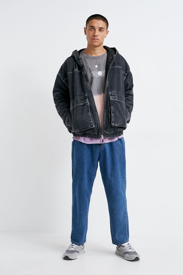 UO - Veste à capuche zippée en denim noir délavé #2
