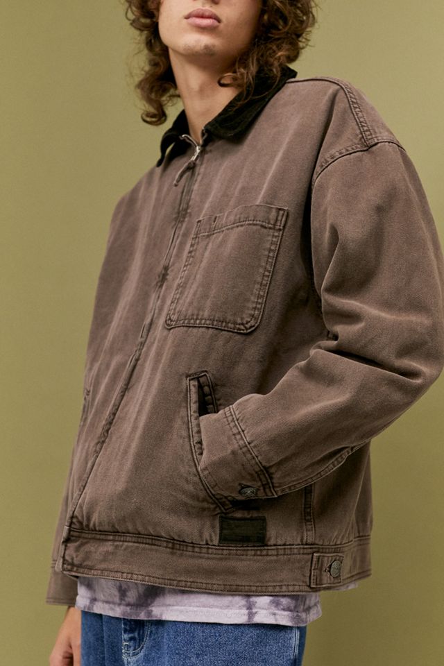 BDG Borg Lined Brown Zip-Through Worker Jacket #1