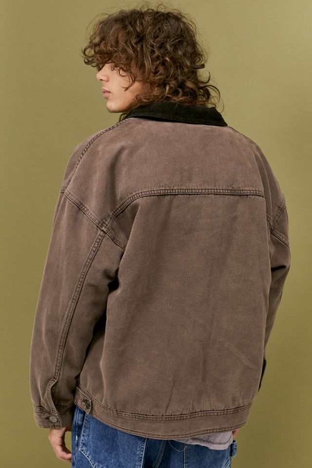 BDG Borg Lined Brown Zip-Through Worker Jacket #3