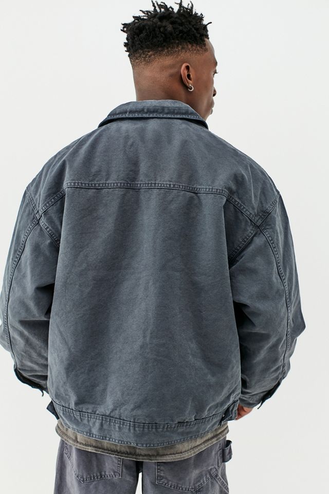 BDG Slate Borg Lined Zip-Through Worker Jacket #1