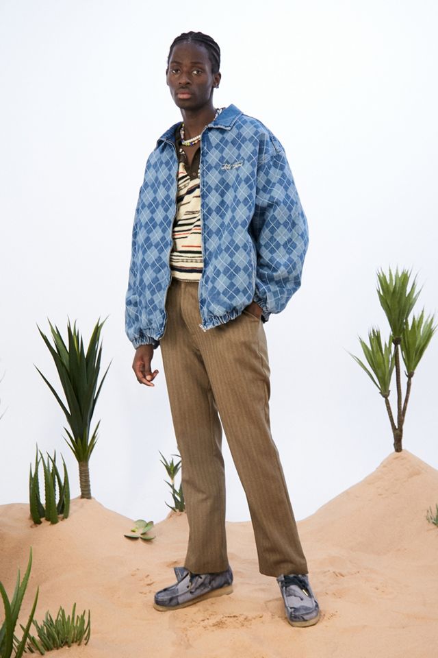 iets frans... - Veste Harrington en jean à losanges bleue #2