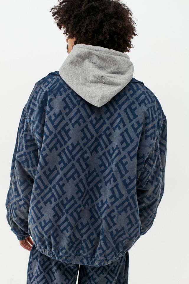 iets frans... Blue Panel Corduroy Harrington Jacket #1