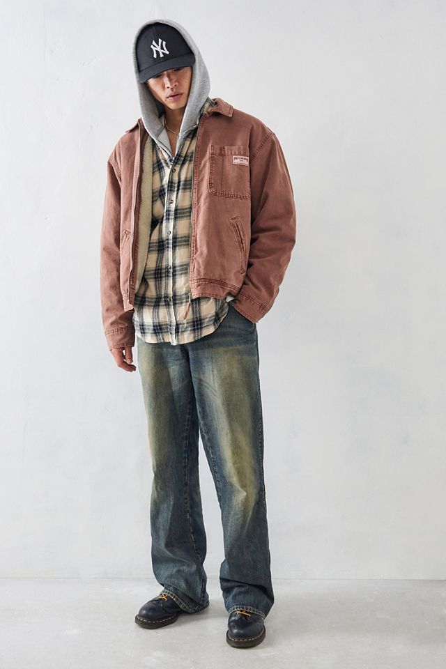 BDG Brown Borg-Lined Canvas Zip-Through Jacket #2