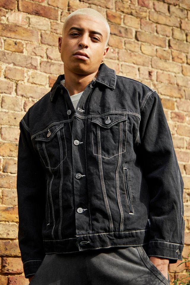 Black denim jacket outlet with borg lining