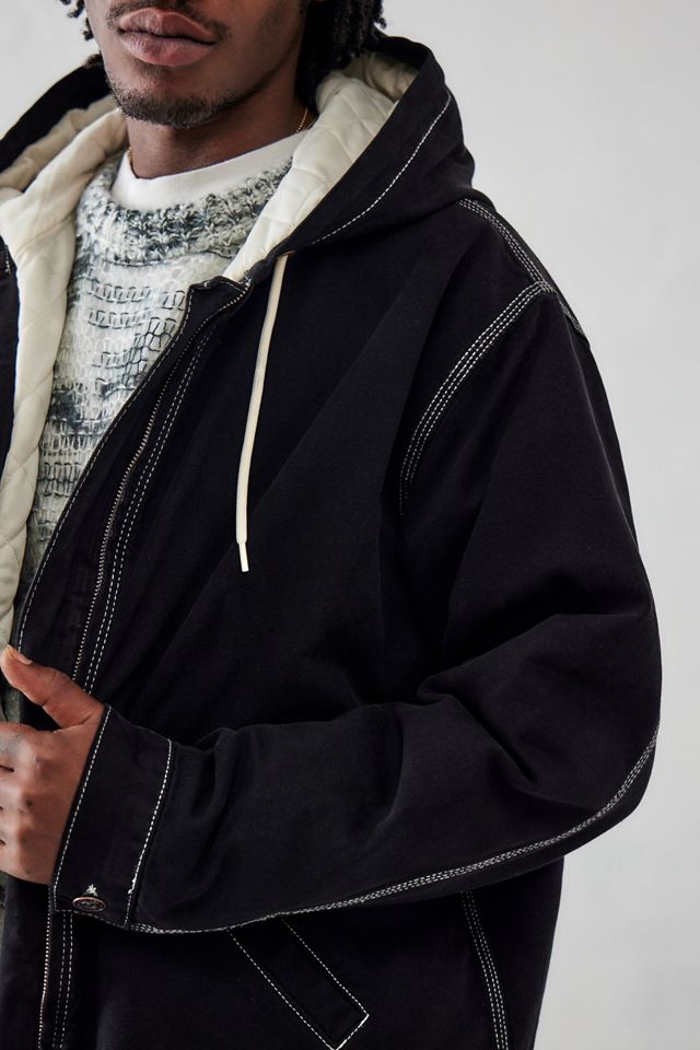 BDG Sudadera con capucha de skate de lona negra Rex #2