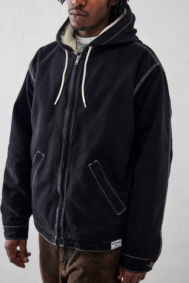 BDG Sudadera con capucha de skate de lona negra Rex #3