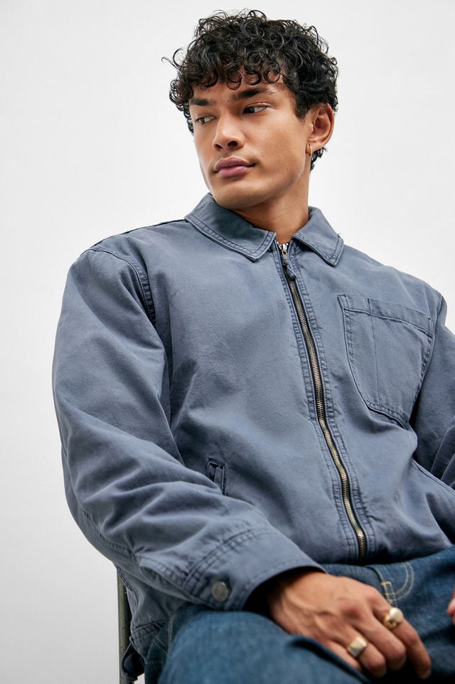 BDG Alba Slate Zip Through Worker Jacket #4