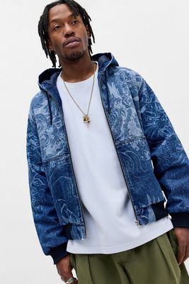 BDG Rex Laser Land Denim Skate Hooded Jacket