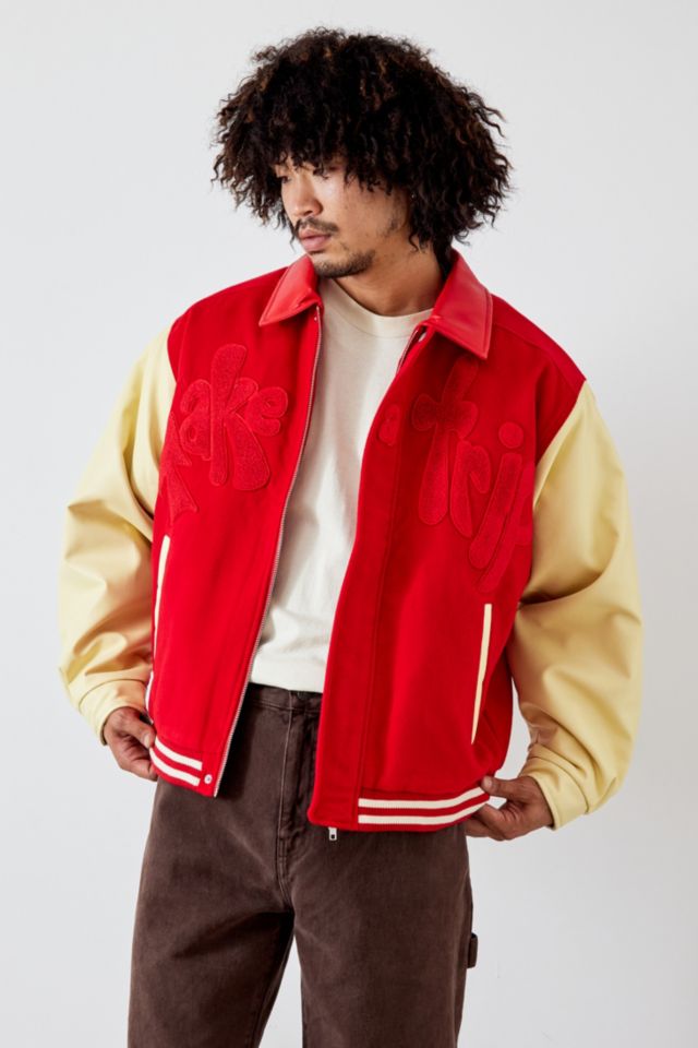 House Of Sunny Racing Red Take A Trip Bomber Jacket | Urban Outfitters UK