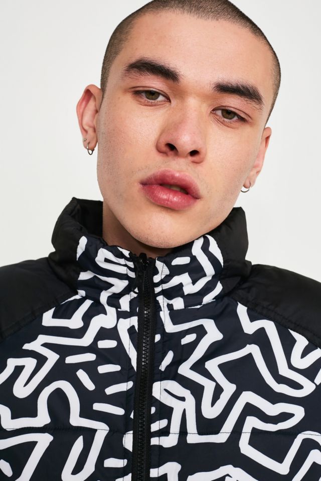 Element x keith haring reversible outlet puffer jacket in black