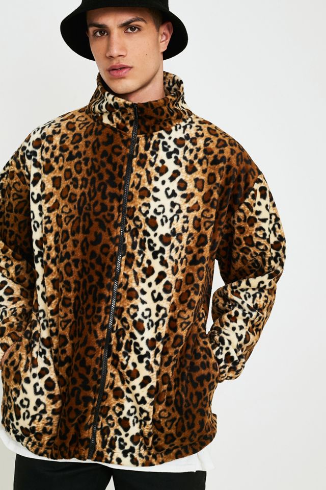 Black Mountain Apparel Giacca in pile con stampa leopardata #1
