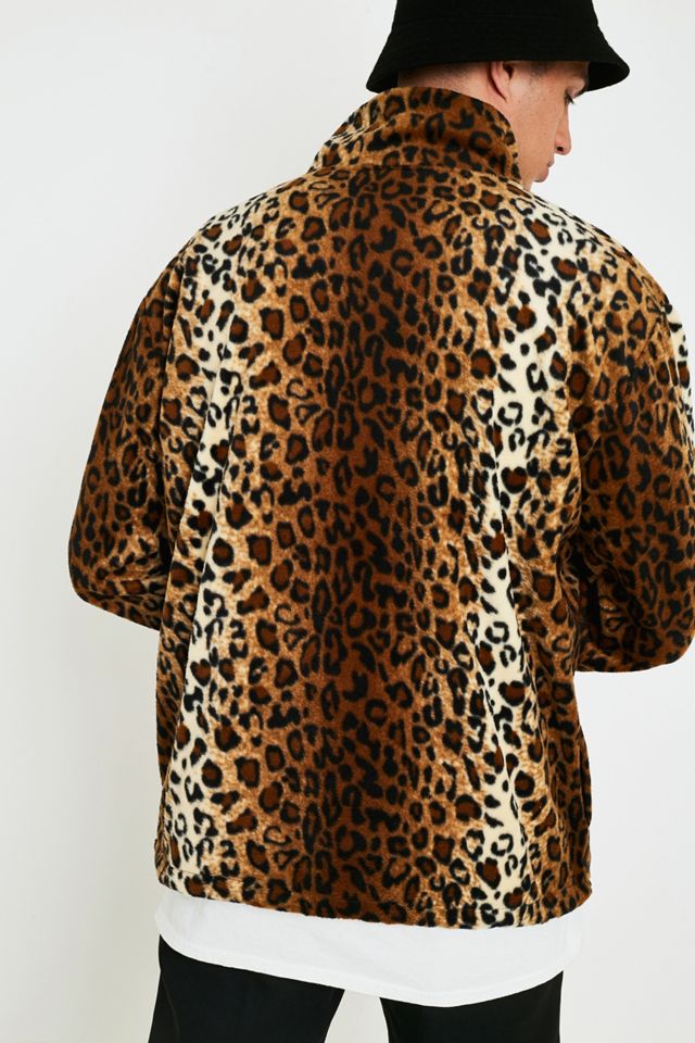 Black Mountain Apparel Giacca in pile con stampa leopardata #5