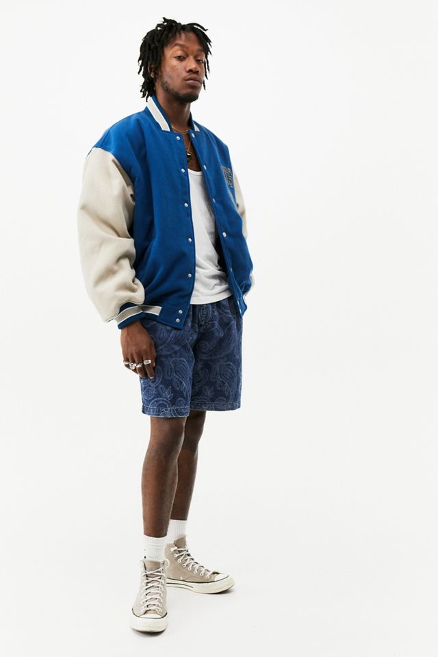 iets frans... Blue & Ecru Melton Varsity Jacket #3