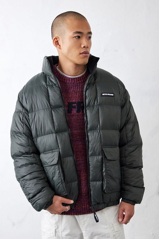 iets Charcoal Square Puffer Jacket Urban Outfitters UK