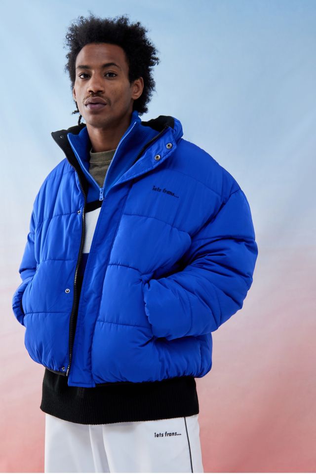 Mens blue puffer outlet jacket