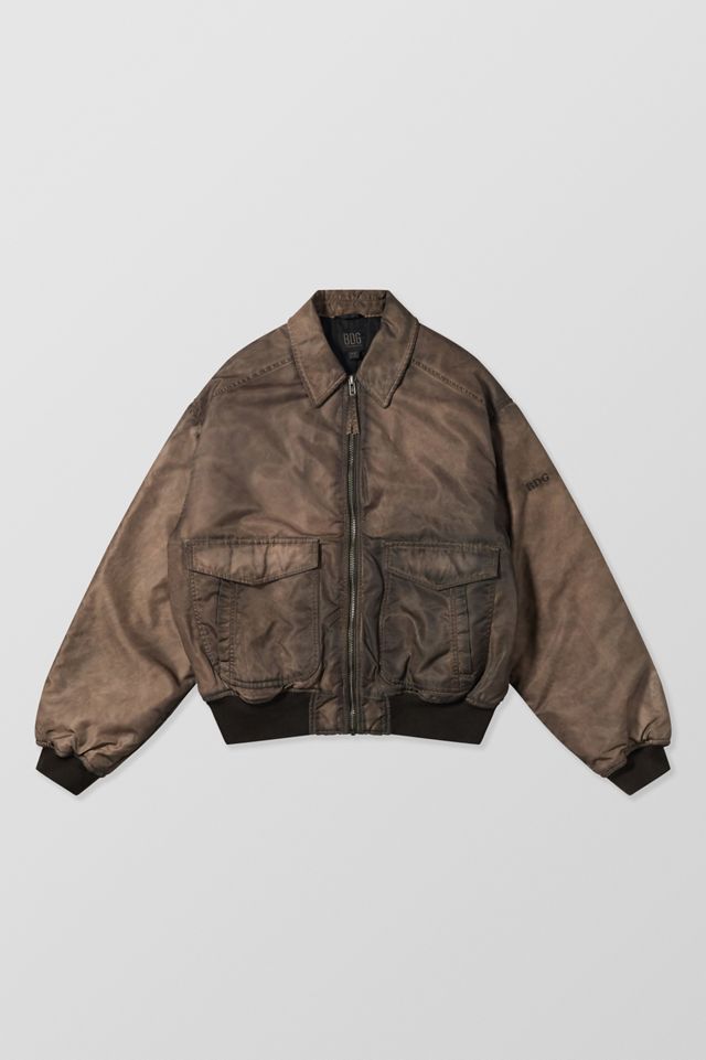 BDG Ruari Washed Brown Bomber Jacket  #7
