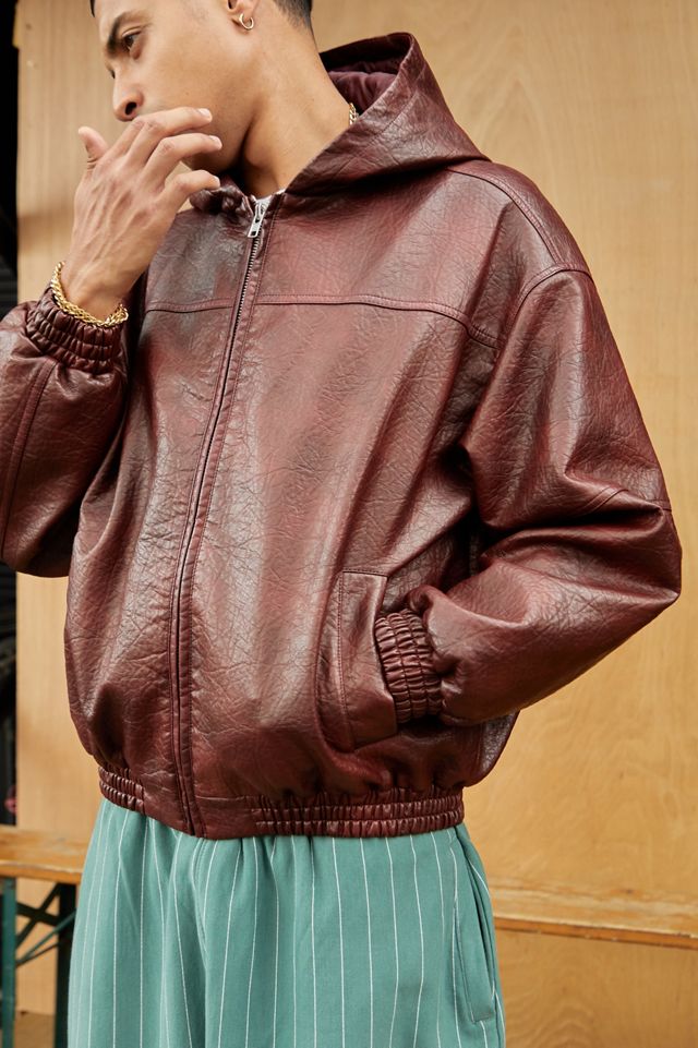 BDG Silvio Faux Leather Skate hoodie