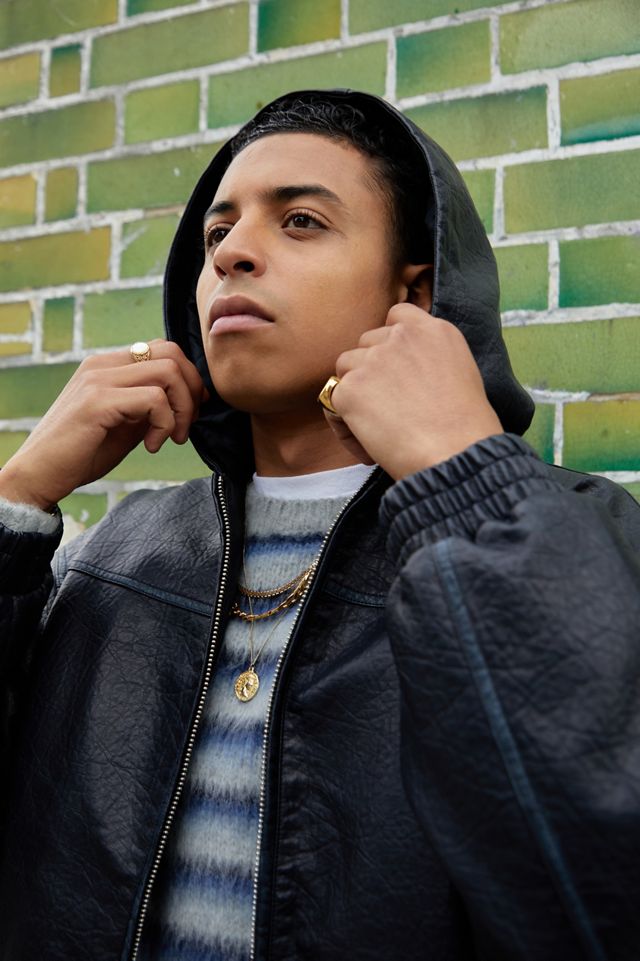 BDG Silvio Faux Leather Skate Hoodie #2