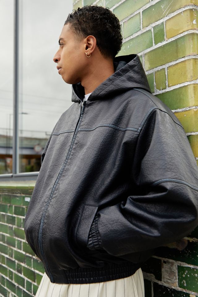 BDG Silvio Faux Leather Skate Hoodie #4