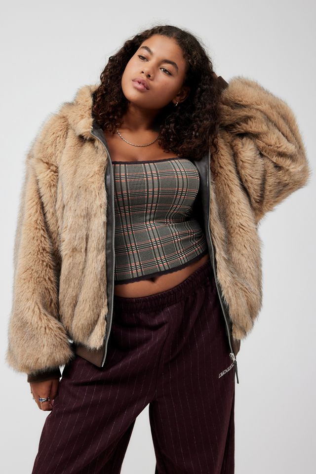Faux fur hoodie urban outfitters store