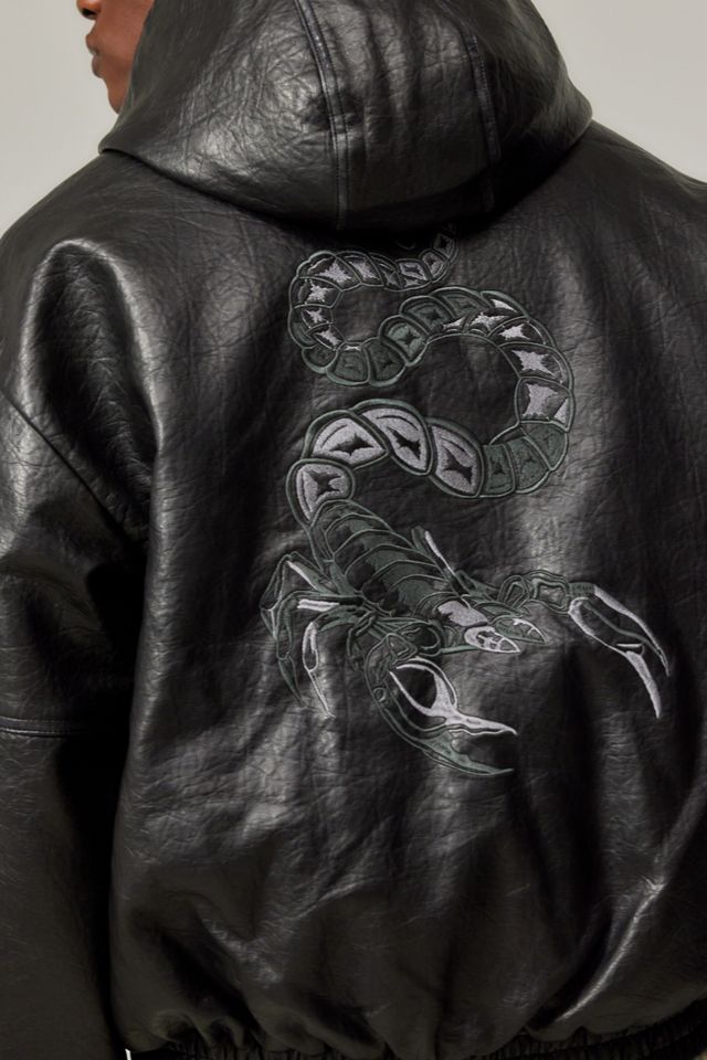 BDG Scorpion Faux Leather Skate Hoodie #3