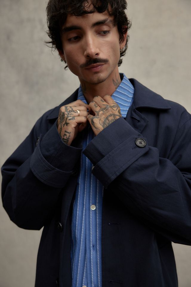 Loom Navy Mac Trench Coat #2