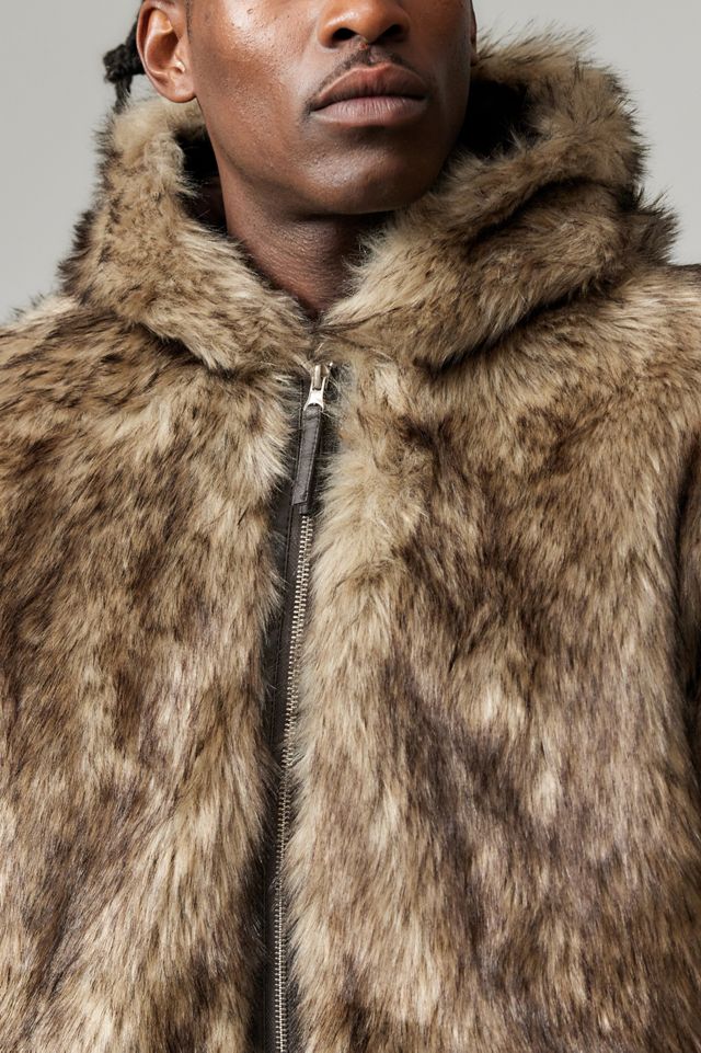 BDG Dark Brown Silvio Faux Fur Hoodie #2
