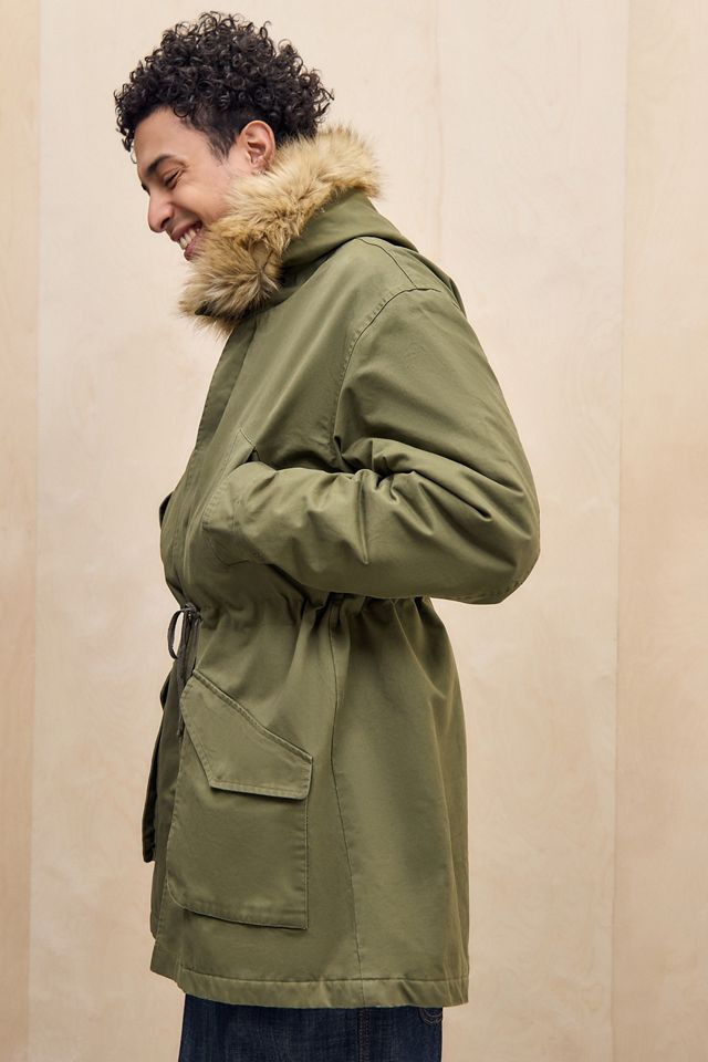 BDG Green Faux Fur Hood Parka #5