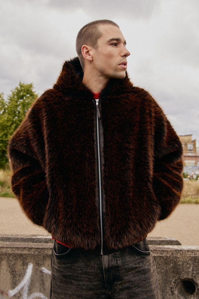 BDG Dark Brown Silvio Faux Fur Jacket #1