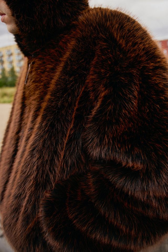 BDG Dark Brown Silvio Faux Fur Jacket #2
