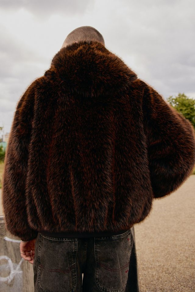 BDG Dark Brown Silvio Faux Fur Jacket #4