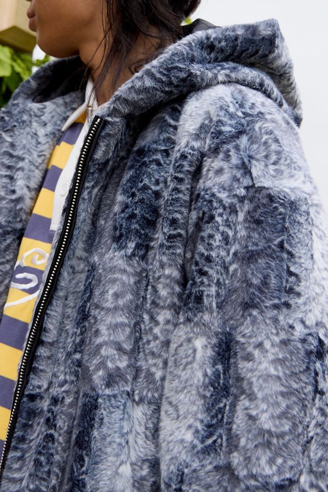 BDG Blue Silvio Faux Fur Hoodie #1