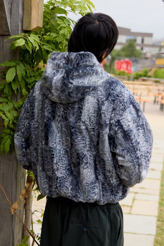 BDG Blue Silvio Faux Fur Hoodie #2