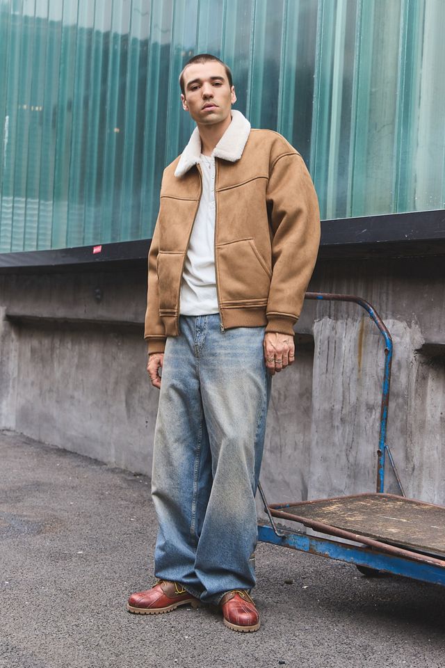 BDG Tan Michi Faux Shearling Collar Jacket #2