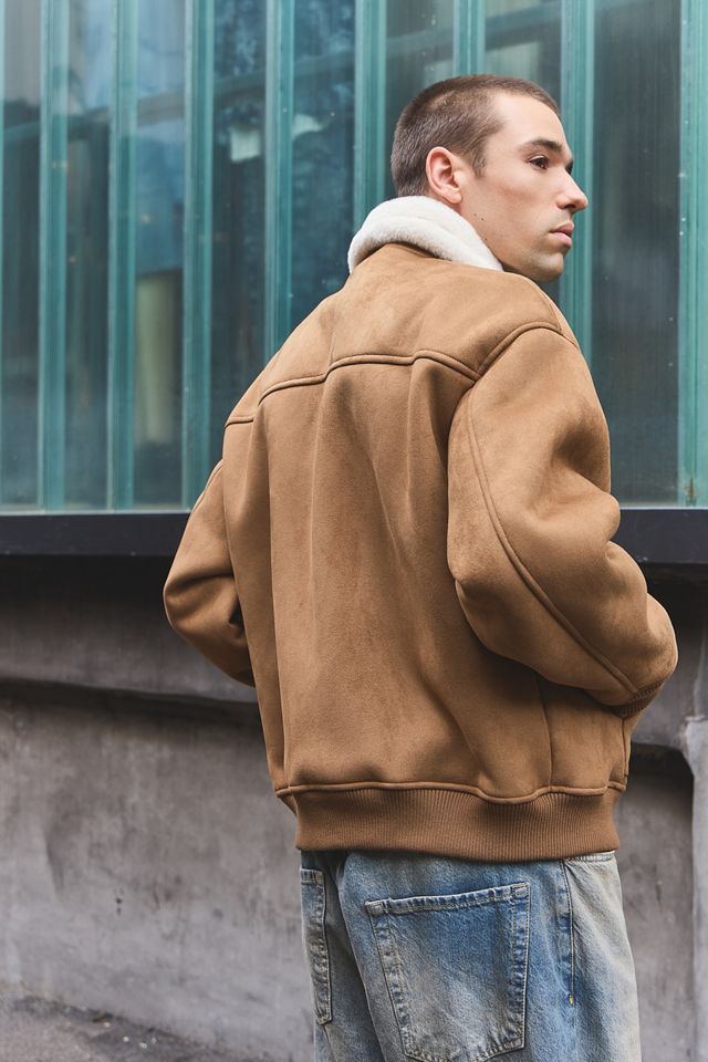 BDG Tan Michi Faux Shearling Collar Jacket #3