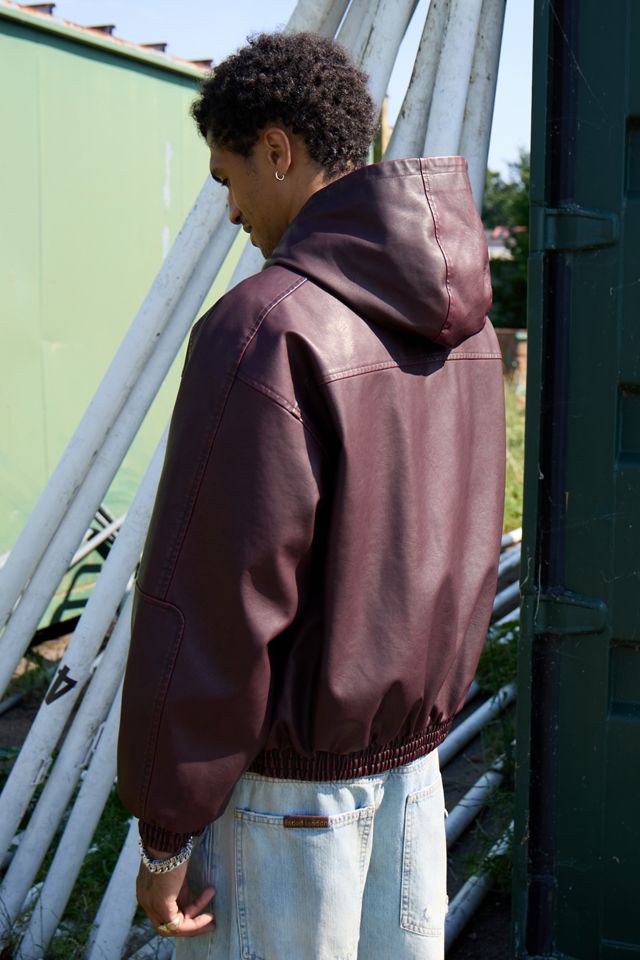 Sweat à capuche de skate BDG Silvio à fermeture éclair en simili cuir #2